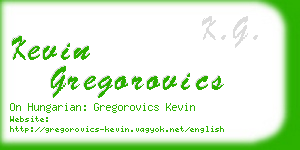 kevin gregorovics business card